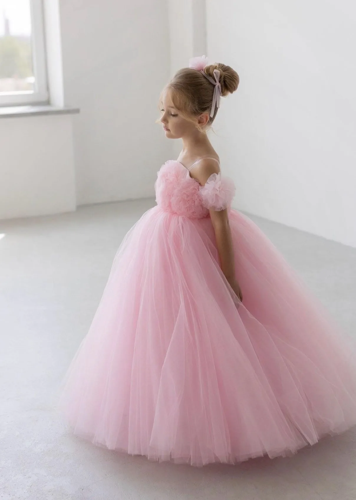 Flower girls attire — plain pink gown